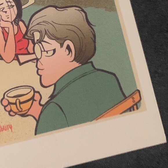 Vintage Starbucks Art 1999 Garry Trudeau Tour de Java Card Blank New Doonesbury - Picture 2 of 6